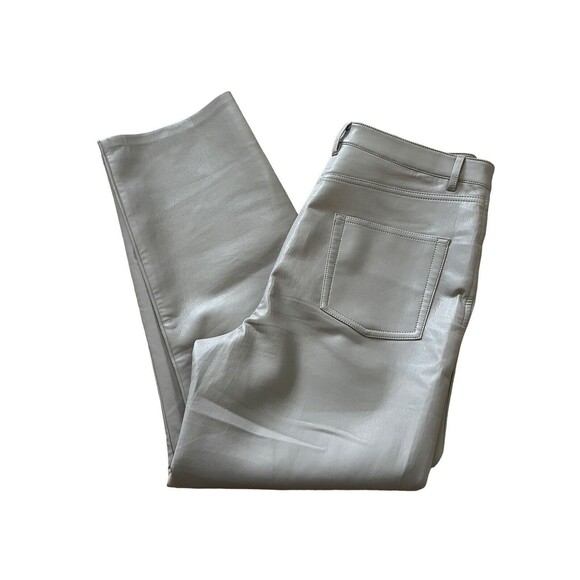 Aritzia Wilfred Vegan‎ Faux Leather Melina Pants Women’s 12 High Rise *flawed - Picture 2 of 8
